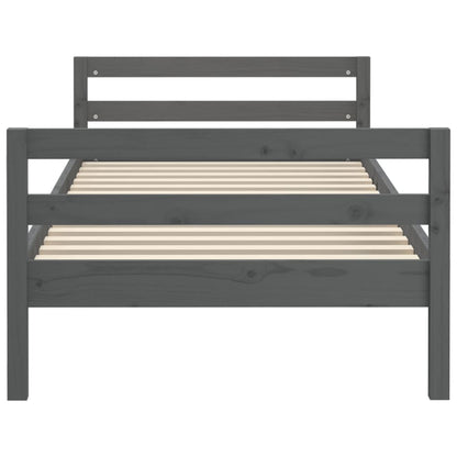 Bedframe Massief Grenenhout 75 x 190 cm Grijs