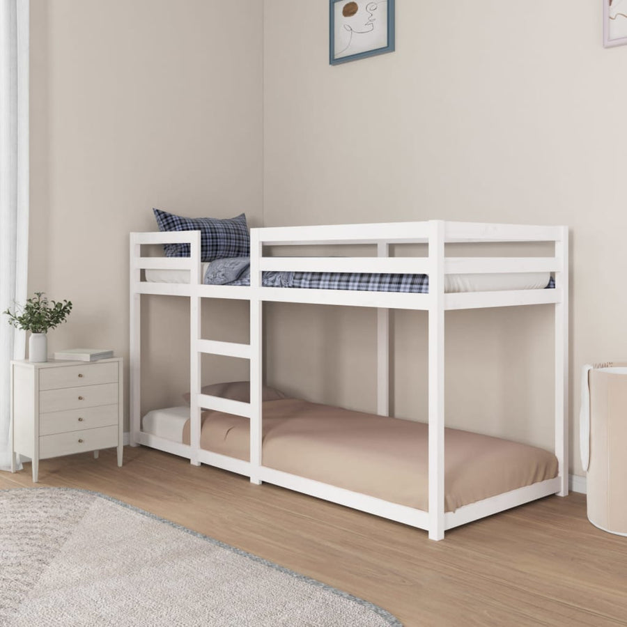 Stapelbed 80X200 Cm Massief Grenenhout Wit