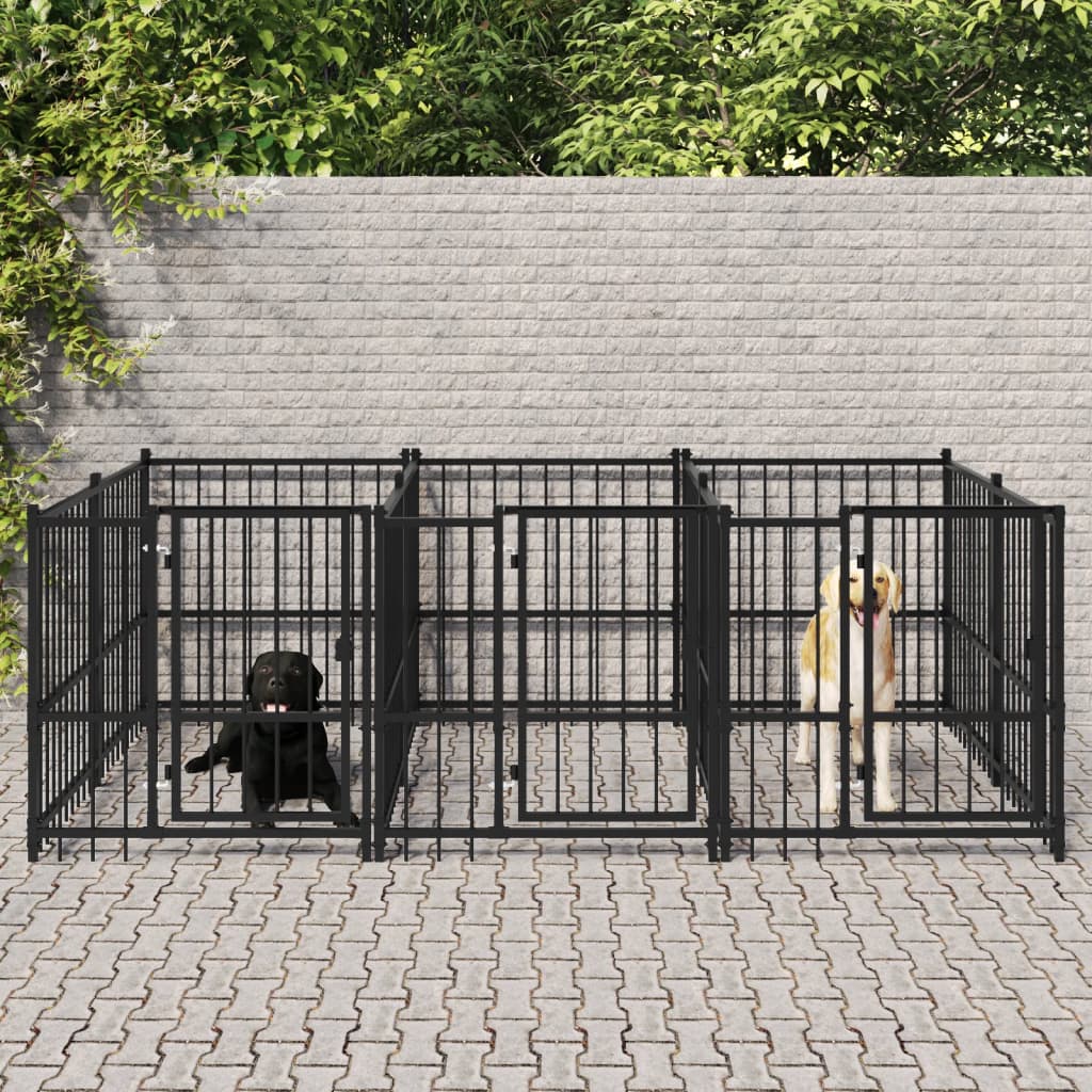 Hondenkennel Voor Buiten 5,63 M² Staal 291 x 193.5 x 100 cm