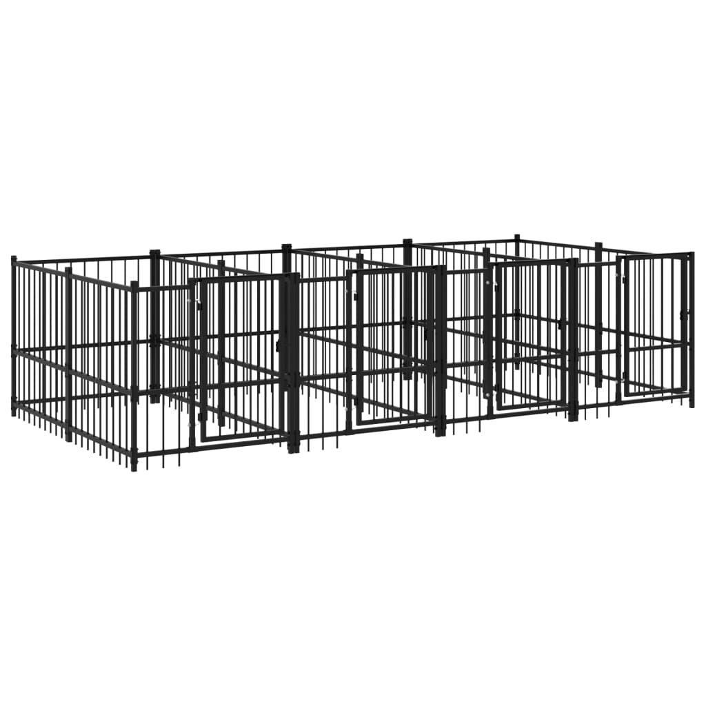 Hondenkennel Voor Buiten 7,51 M² Staal 388 x 193.5 x 100 cm