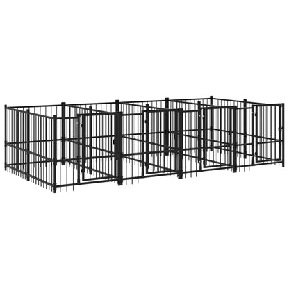 Hondenkennel Voor Buiten 7,51 M² Staal 388 x 193.5 x 100 cm