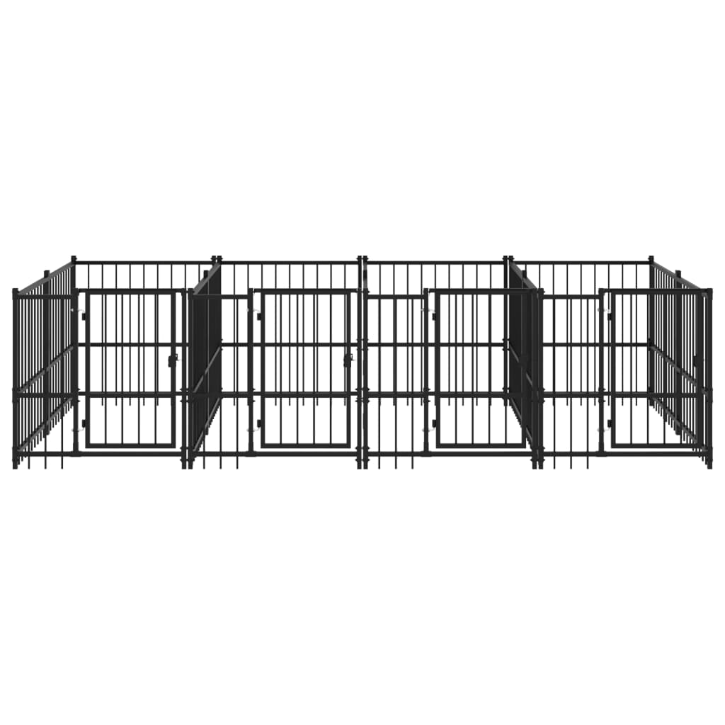 Hondenkennel Voor Buiten 7,51 M² Staal 388 x 193.5 x 100 cm