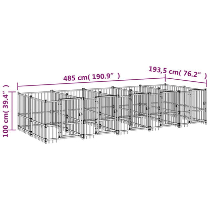 Hondenkenne 9,38 M² Staal 485 x 193.5 x 100 cm