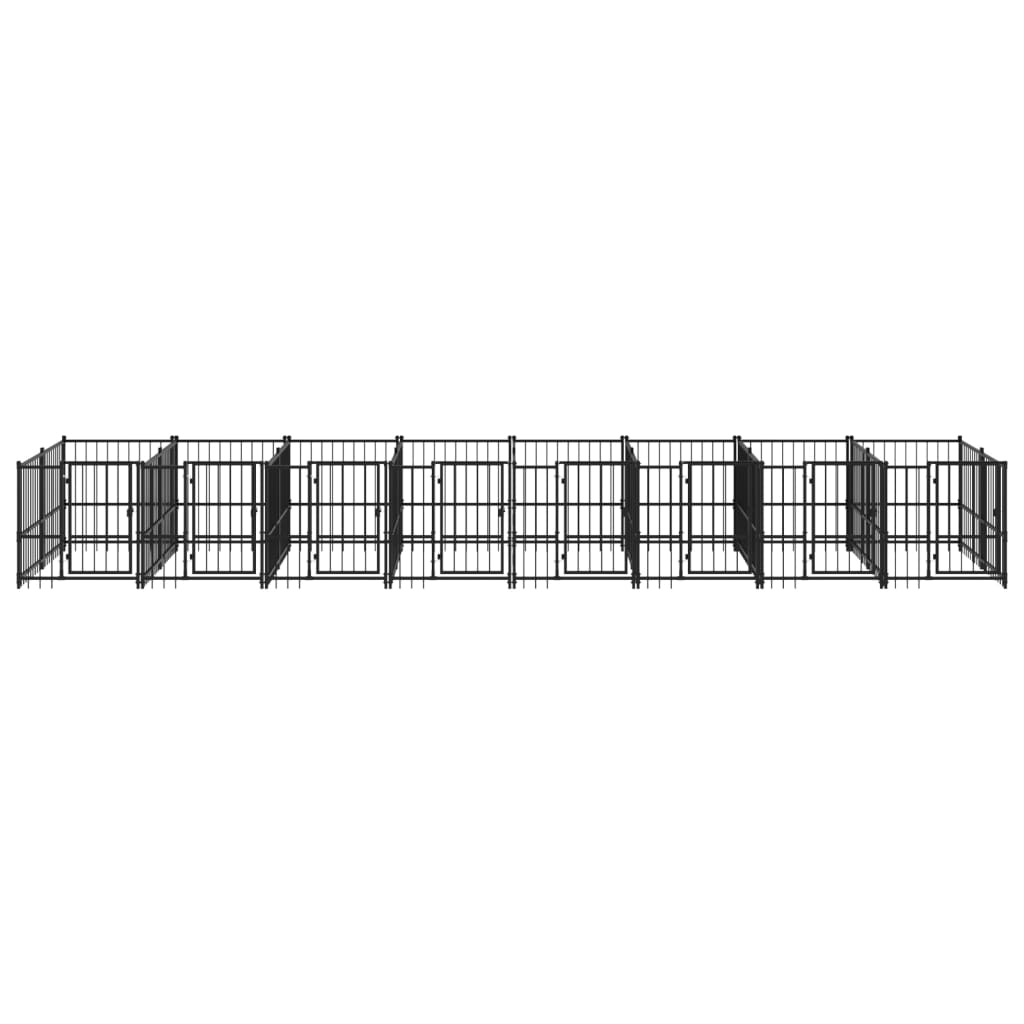 Hondenkennel Voor Buiten 15,02 M² Staal 776 x 193.5 x 100 cm