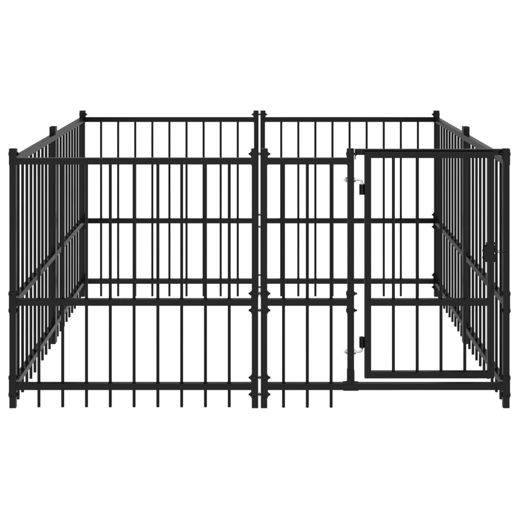 Hondenkennel Voor Buiten 3,75 M² Staal 194 x 193.5 x 100 cm