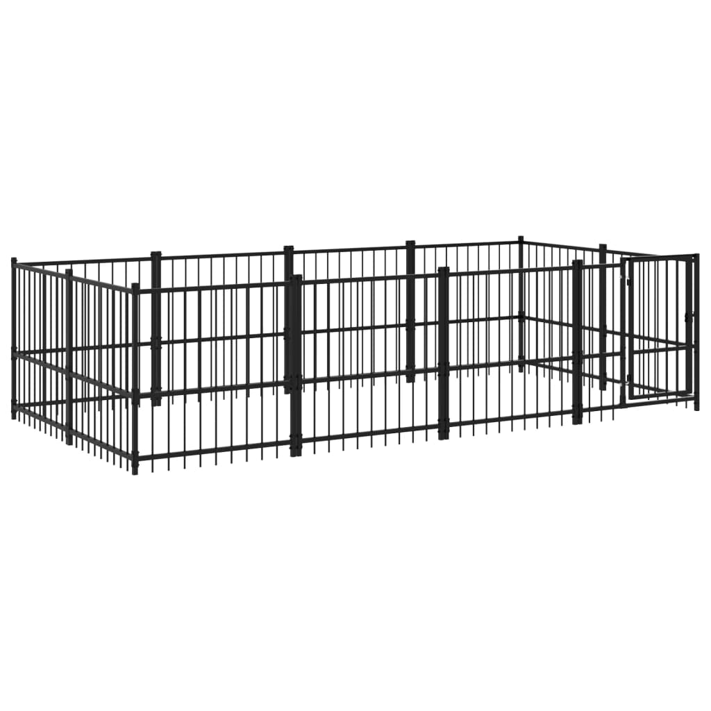Hondenkennel Voor Buiten 7,51 M² Staal 388 x 193.5 x 100 cm