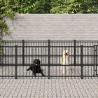 Hondenkennel buiten 582x193.5x100 cm staal