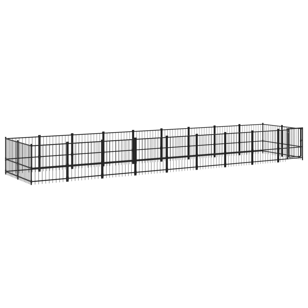 Hondenkennel Voor Buiten 16,89 M² Staal 873 x 193.5 x 100 cm