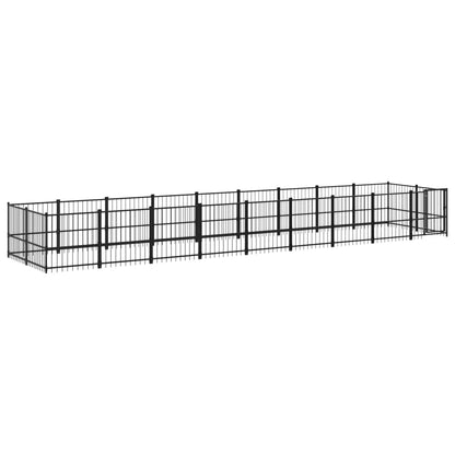 Hondenkennel Voor Buiten 16,89 M² Staal 873 x 193.5 x 100 cm