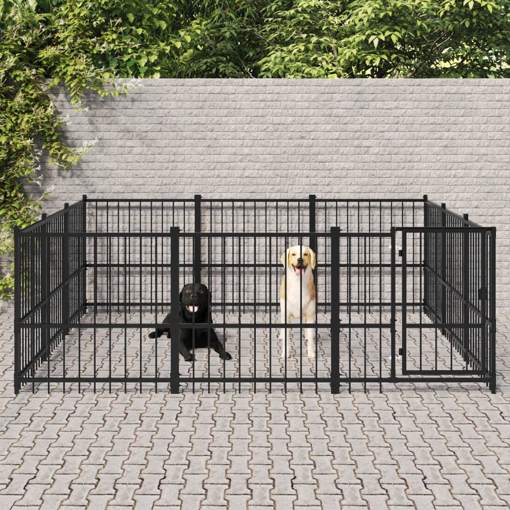 Hondenkennel Voor Buiten 8,47 M² Staal 291 x 291 x 100 cm