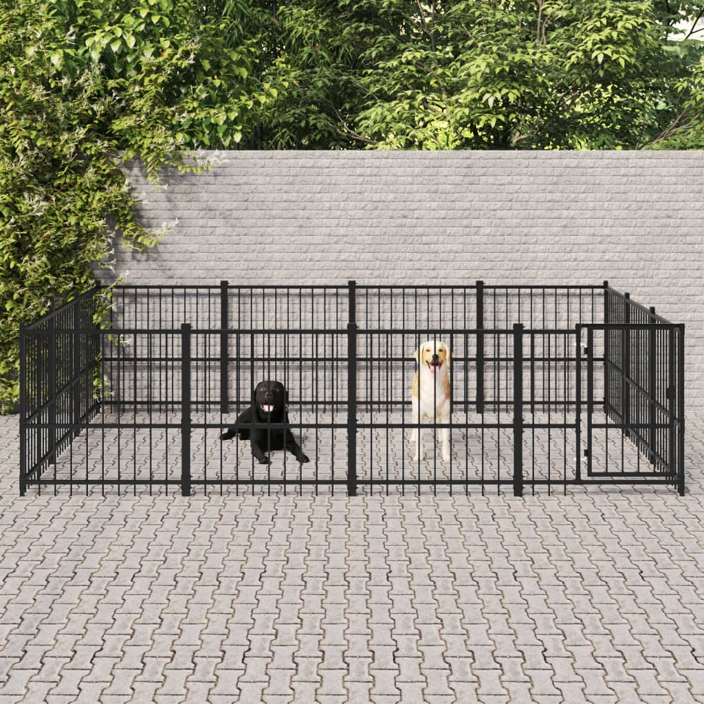 Hondenkennel Voor Buiten 11,58 M² Staal 388 x 291 x 100 cm