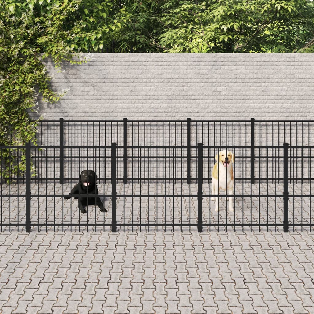 Hondenkennel Voor Buiten 14,11 M² Staal 485 x 291 x 100 cm