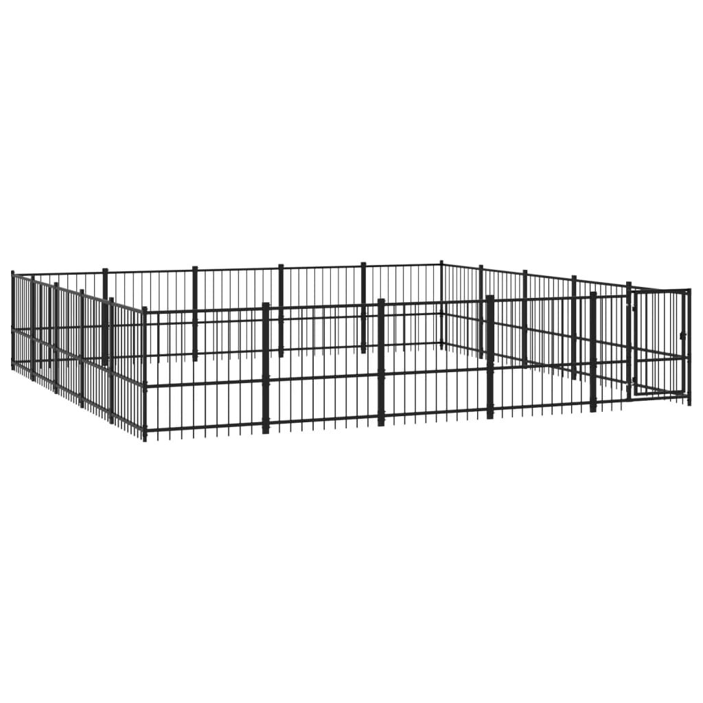 Hondenkennel Voor Buiten 23,52 M² Staal 485 x 485 x 100 cm