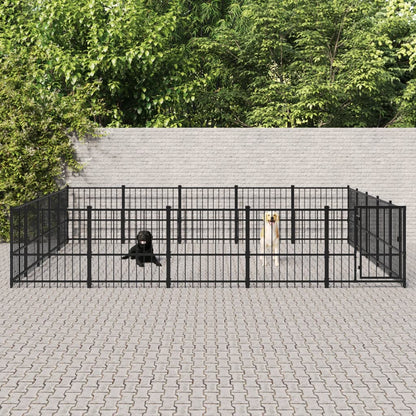 Hondenkennel Voor Buiten 23,52 M² Staal 485 x 485 x 100 cm