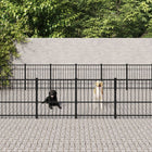 Hondenkennel buiten 873x485x100 cm staal zwart