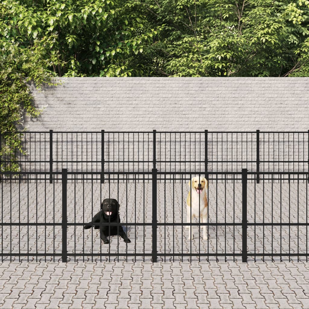 Hondenkennel Voor Buiten 33,87 M² Staal 582 x 582 x 100 cm