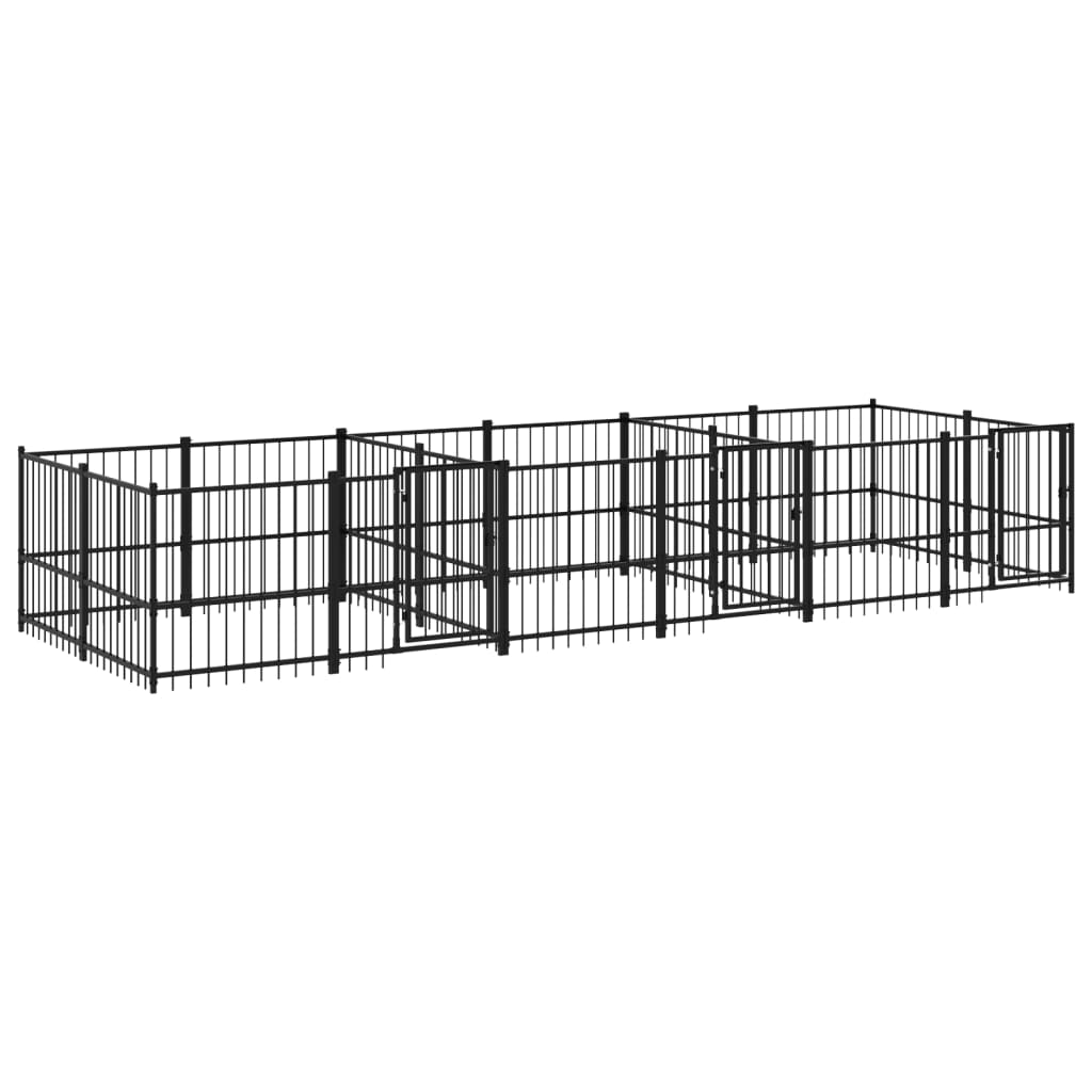 Hondenkennel Voor Buiten 11,26 M² Staal 582 x 193.5 x 100 cm