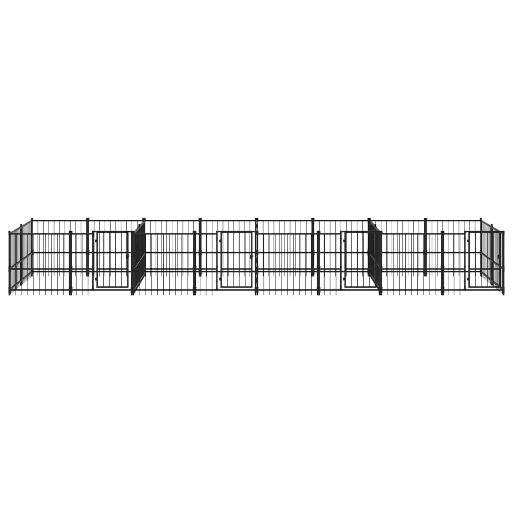 Hondenkennel Voor Buiten 15,02 M² Staal 776 x 193.5 x 100 cm