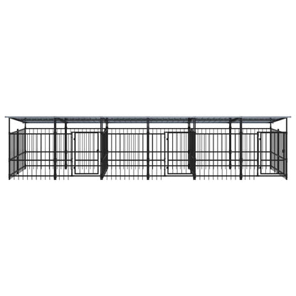 Hondenkennel Met Dak 11,26 M² Staal 588 x 198 x 128 cm