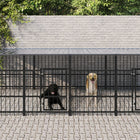 Dog Kennel with Roof 11.26 m² Steel 588 x 198 x 128 cm