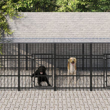 Hondenkennel Met Dak 11,26 M² Staal 588 x 198 x 128 cm
