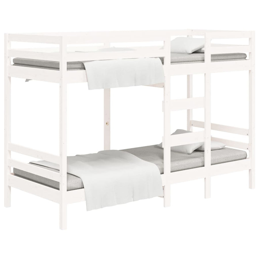 Stapelbed massief grenenhout wit 90x200 cm 90 x 200 cm Wit