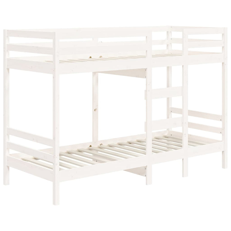 Stapelbed massief grenenhout wit 90x200 cm 90 x 200 cm Wit