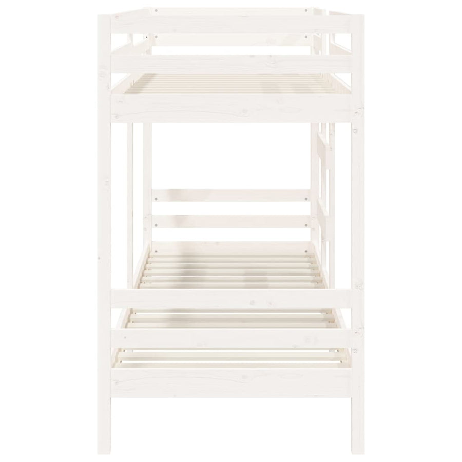 Stapelbed massief grenenhout wit 90x200 cm 90 x 200 cm Wit