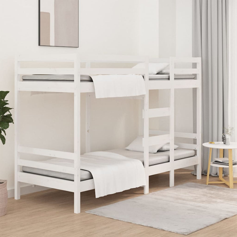 Stapelbed Massief Grenenhout 80 x 200 cm Wit