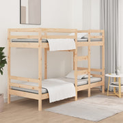 Bunk bed frame without mattress solid pine wood 90x190 cm