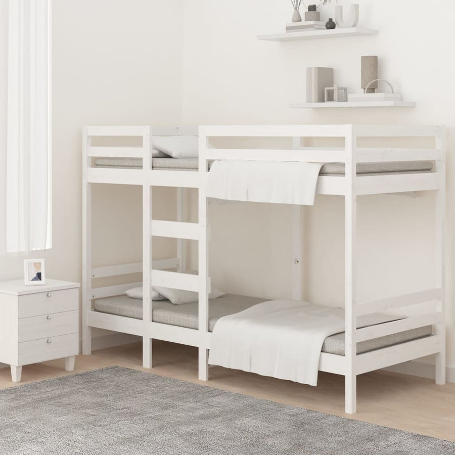 Stapelbed Massief Grenenhout 90 x 190 cm Wit