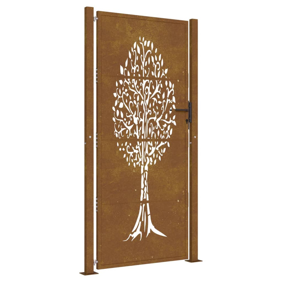 Poort 105X205 Cm Cortenstaal Boom Ontwerp 105 x 205 cm