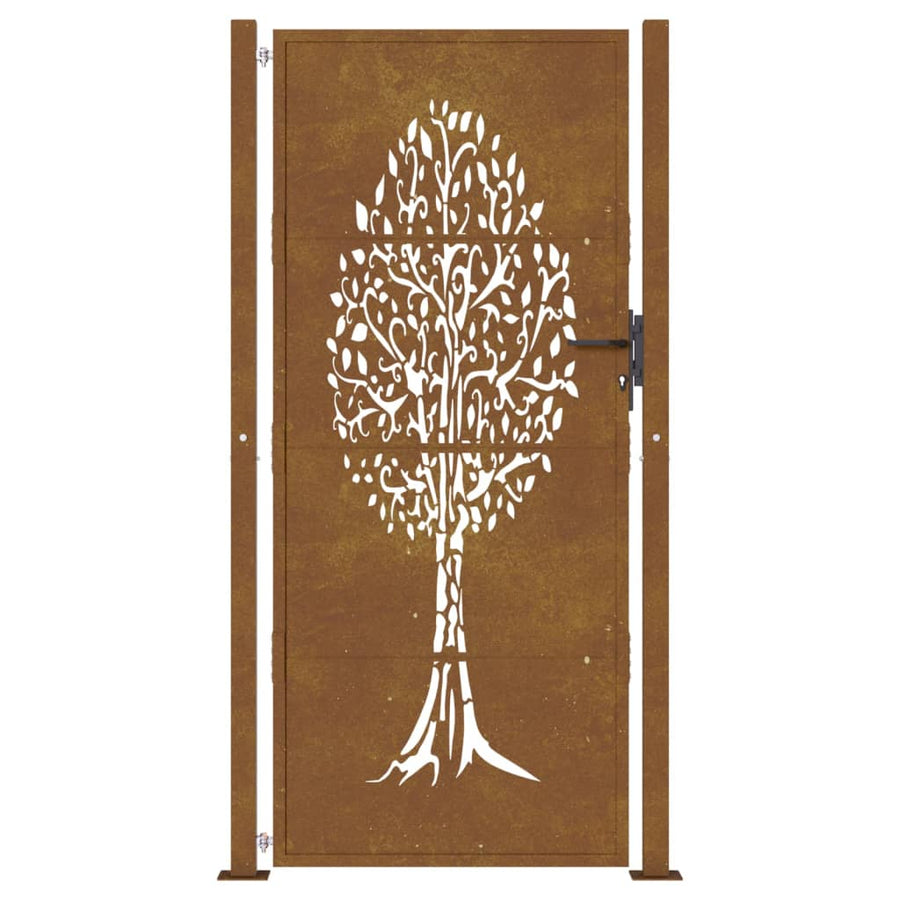 Poort 105X205 Cm Cortenstaal Boom Ontwerp 105 x 205 cm