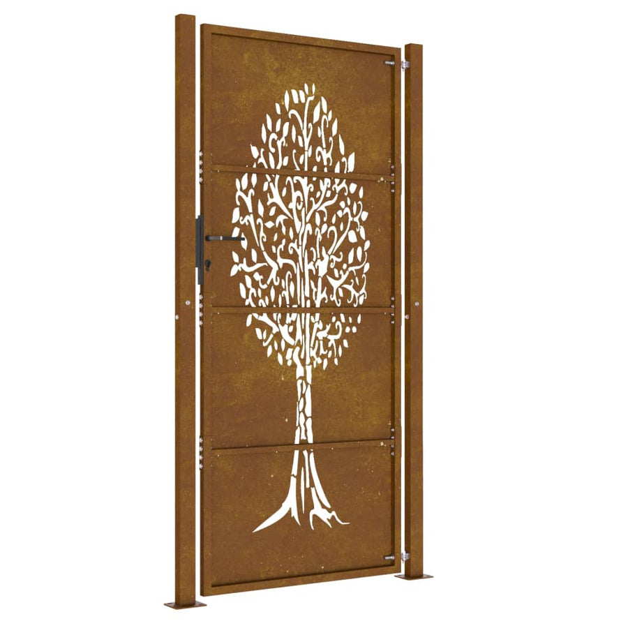 Poort 105X205 Cm Cortenstaal Boom Ontwerp 105 x 205 cm