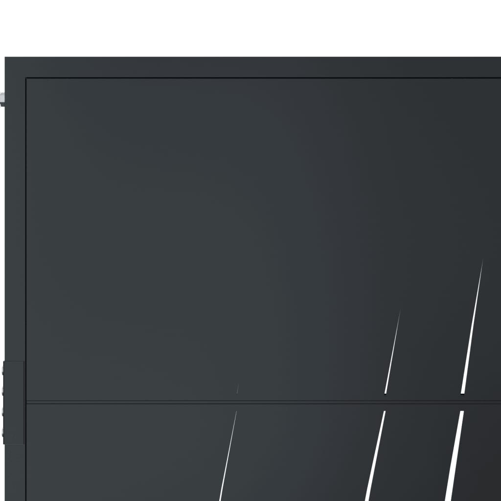 Poort 105X130 Cm Met Grasontwerp Staal Antracietkleurig 105 x 130 cm