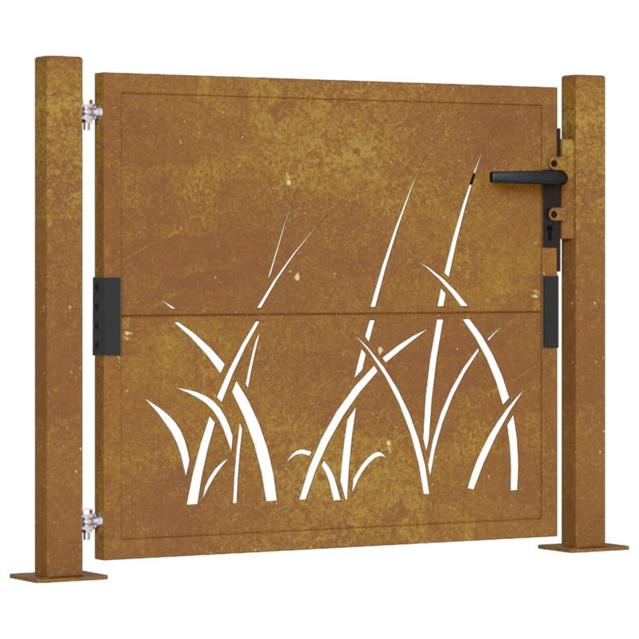 Poort Grasontwerp 105X80 Cm Cortenstaal