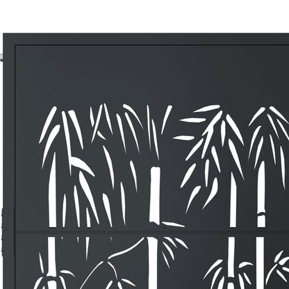 Poort met bamboe-ontwerp 105x105 cm staal antracietkleurig