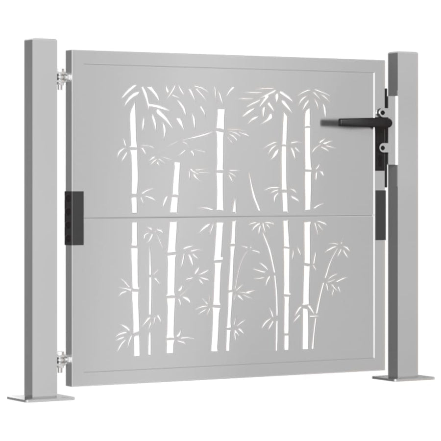 Poort Met Bamboe-Ontwerp Cortenstaal 105 x 80 cm