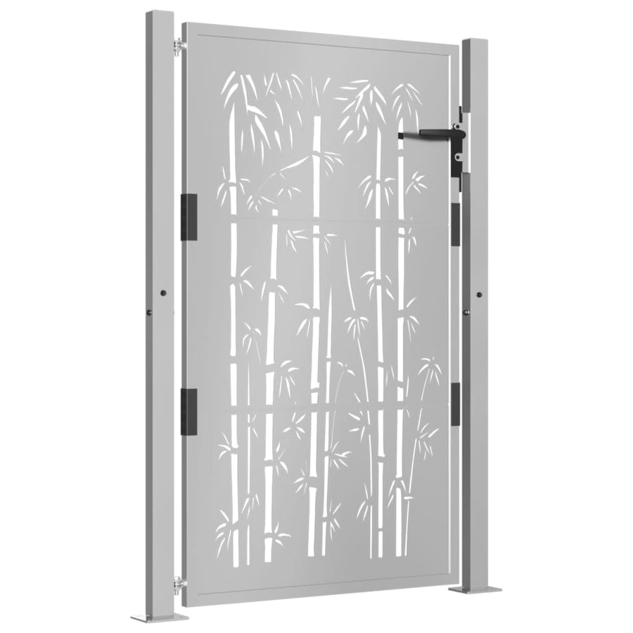 Poort Met Bamboe-Ontwerp 105X130 Cm Cortenstaal