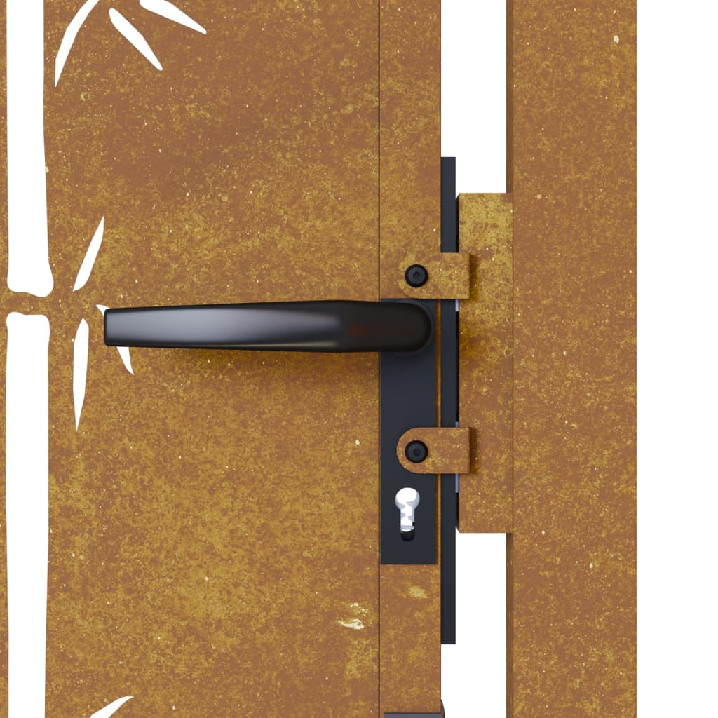 Poort Met Bamboe-Ontwerp 105X130 Cm Cortenstaal