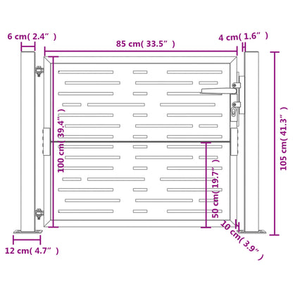 Poort 105x105 cm met vierkant staal antracietkleurig