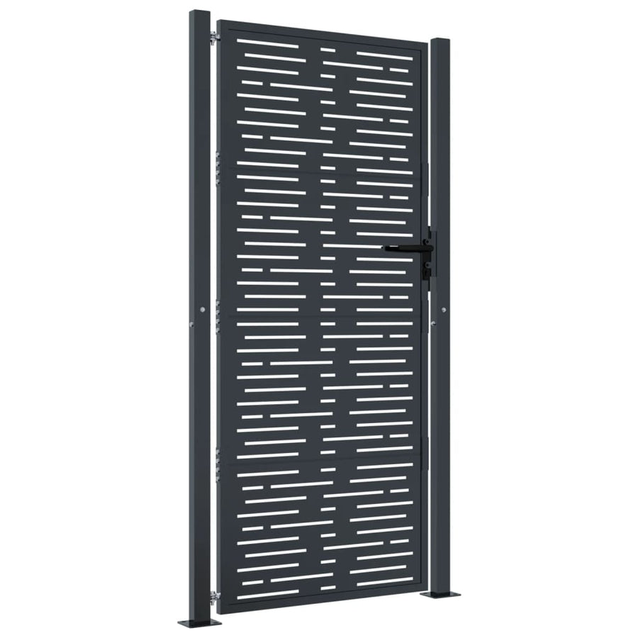 Poort 105X180 Cm Met Vierkant Staal Antracietkleurig 105 x 180 cm