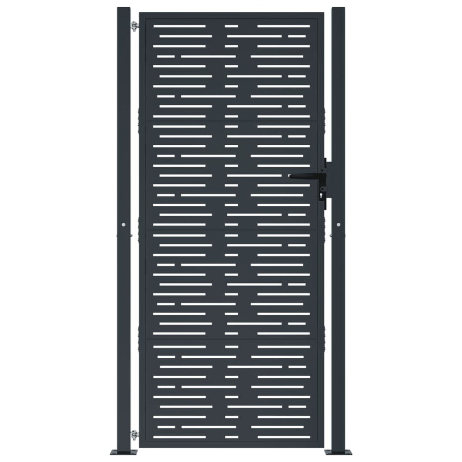 Poort 105X180 Cm Met Vierkant Staal Antracietkleurig 105 x 180 cm
