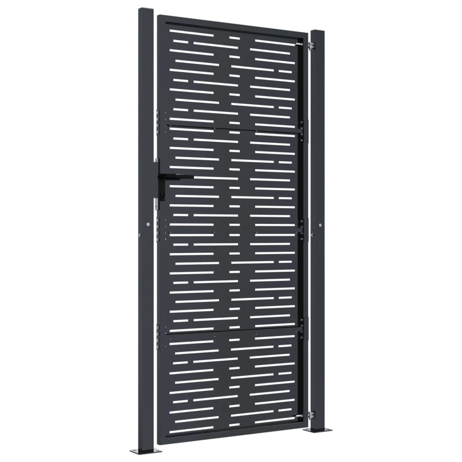 Poort 105X180 Cm Met Vierkant Staal Antracietkleurig 105 x 180 cm