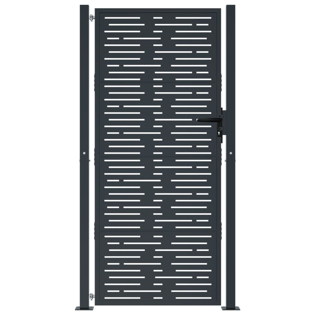Poort 105X205 Cm Met Vierkant Staal Antracietkleurig 105 x 205 cm