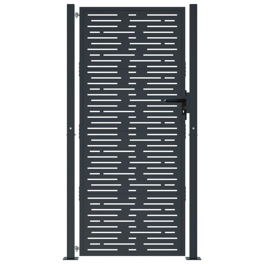 Poort 105X205 Cm Met Vierkant Staal Antracietkleurig 105 x 205 cm