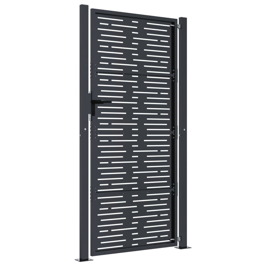 Poort 105X205 Cm Met Vierkant Staal Antracietkleurig 105 x 205 cm