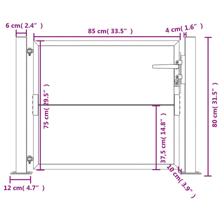 Poort 105X80 Cm Cortenstaal