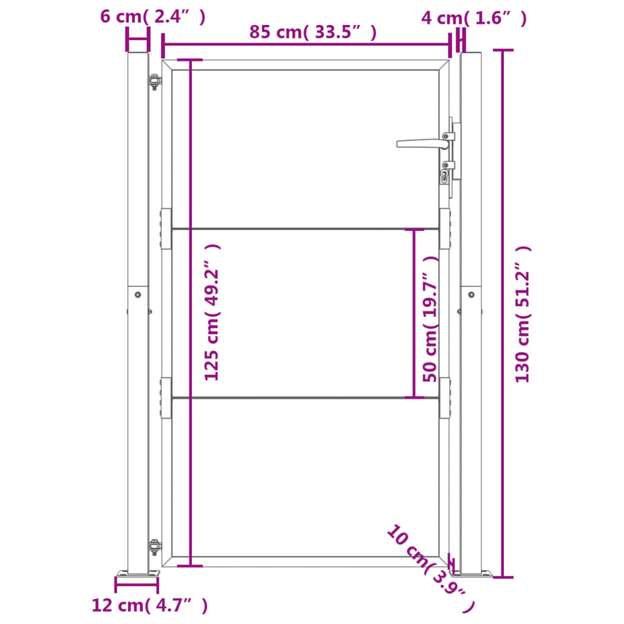 Poort 105X130 Cm Cortenstaal