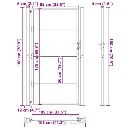 Poort Cortenstaal 105 x 180 cm